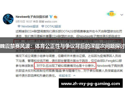 魏震禁赛风波：体育公正性与争议背后的深层次问题探讨